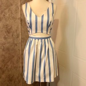 Forever 21 blue and white striped dress